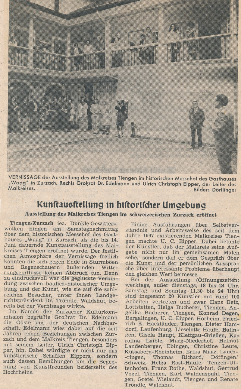 Lokale Tageszeitung aus dem Jahr 1975