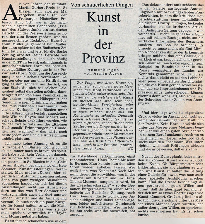 Badische Zeitung, ein Beitrag aus den 1980er-Jahren