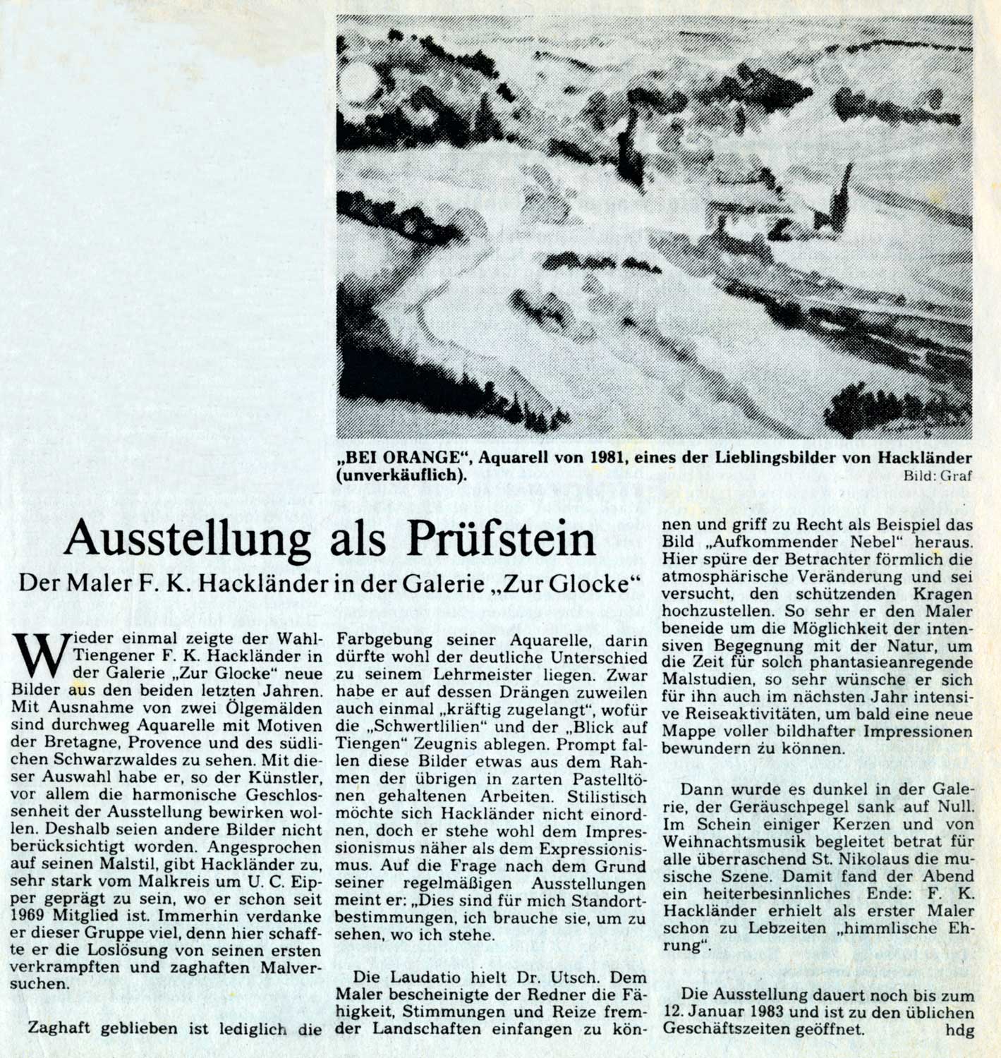 Badische Zeitung vom 14. Dezember 1982